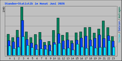 Stunden-Statistik im Monat Juni 2026